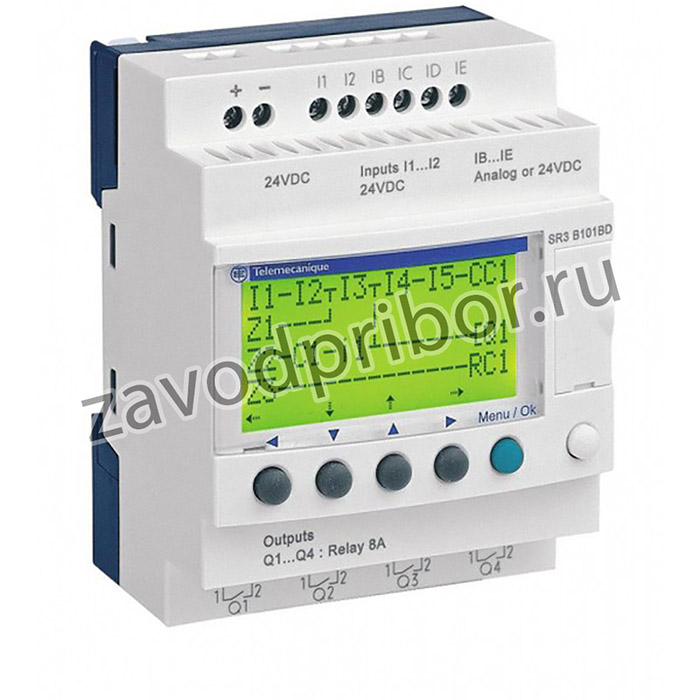 SR3B101BD, SR3B101BD ZELIO LOGIC РЕЛЕ МОДУЛЬН 10ВХ/ВЫХ =24В