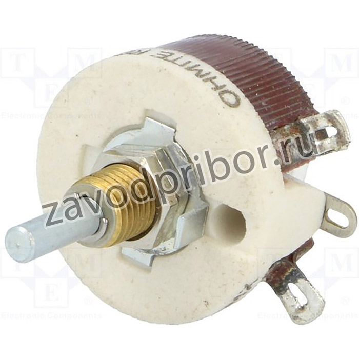 RES25RE, Потенциометр: осевой, 25Ом, 12,5Вт, 3,18мм, Ось: гладкая, L: 15,88мм