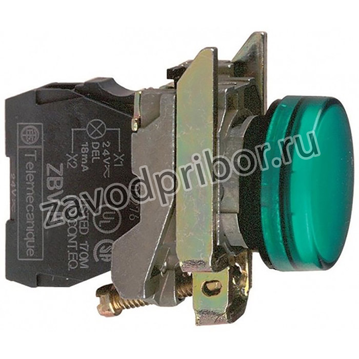Schneider Electric XB4 Лампа сигнальная зеленая светодиодная 230В