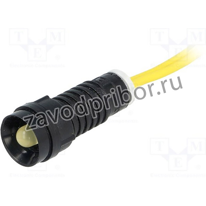 LY-D5-230AC, Индикат.лампа: LED, вогнутый, 230ВAC, Отв: d11мм, IP40, пластик