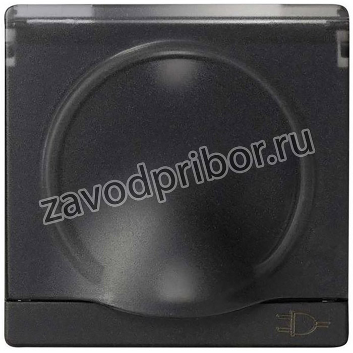 Simon 82 Графит Накладка розетки 1-ая с/з с крышкой