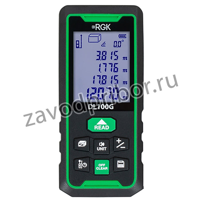 RGK DL100G — лазерный дальномер с угломером (зеленый луч)