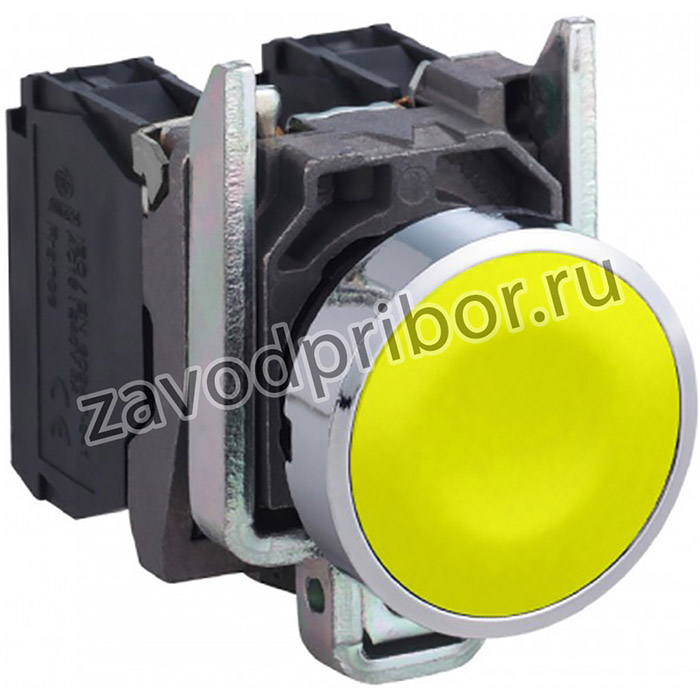 XB4BA51, Push button Yellow Red 1N, Кнопка без фикс. 1НО без подсветки желт. SchE XB4BA51