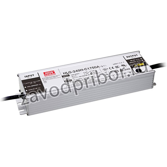 HLG-240H-C2100A, AC/DC LED, 249.9Вт, IP65, 59…119В/2100мА, блок питания для светодиодного освещения