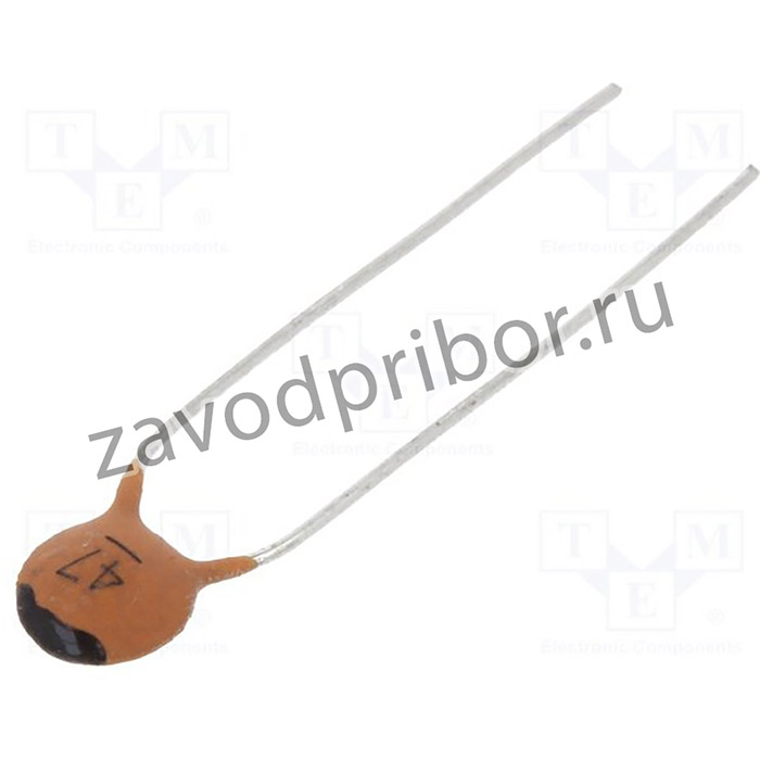 CC-47/100, Конденсатор: керамический, 47пФ, 100В, C0G, ±10%, THT, 5мм