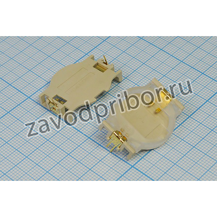 Батарейный отсек для 1-го элемента CR2032 с позолоченными контактами и крышкой; бат держ CR2032\\\3P27\ BHSD2032PC\-40~+280