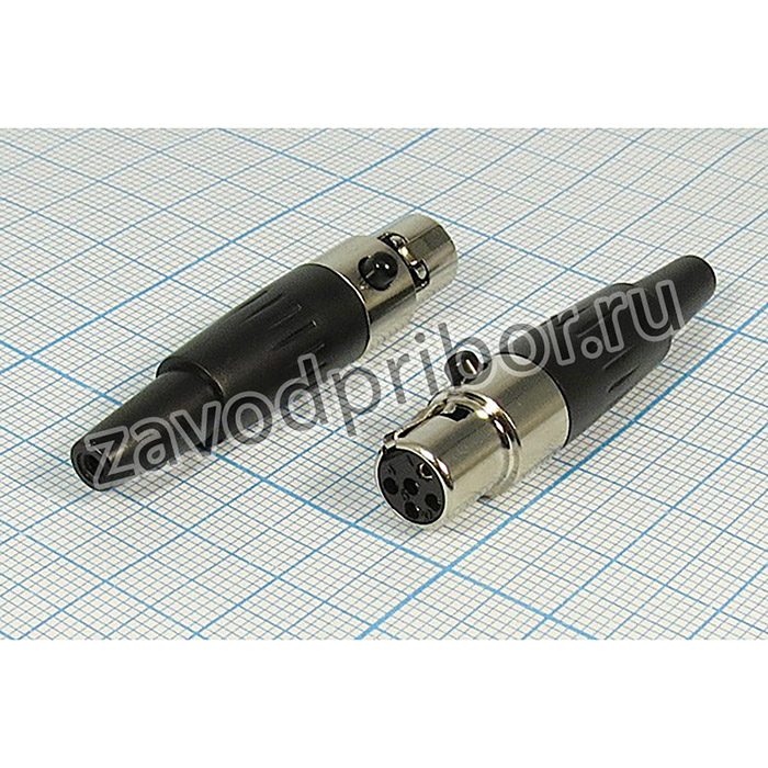 Разъем микрофонный miniXLR розетка, контакты 5P, монтаж на кабель, B8.5, MC981-5P
