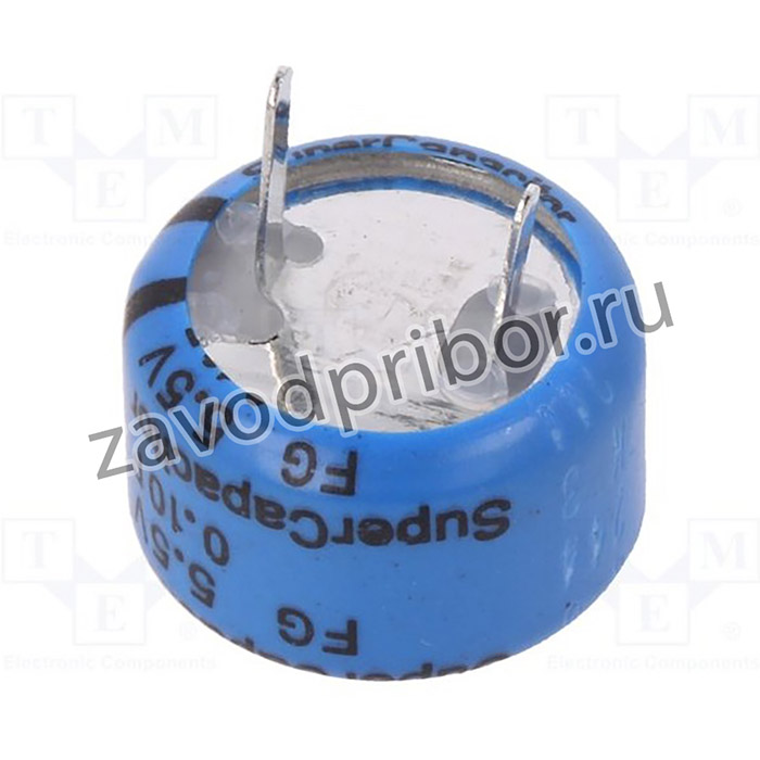 FG0H104ZF, Конденсатор электролитический, 0,1Ф, 5,5ВDC, ESR 100Ом, THT