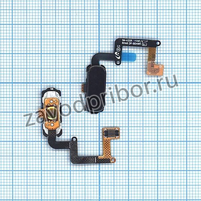 Кнопка HOME для Samsung A320F, A520F, A720F Galaxy A3, A5, A7 (2017) в сборе на шлейфе черная