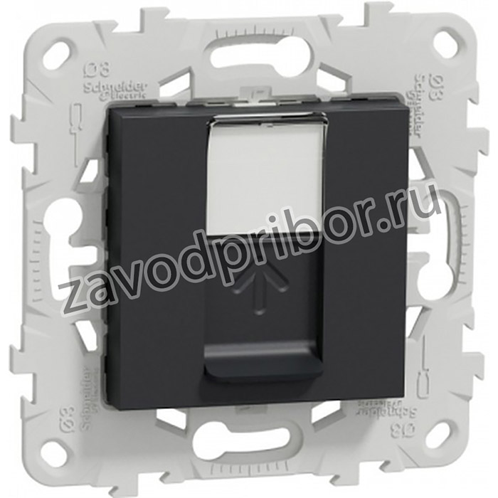 Schneider Electric Unica New Антрацит Розетка компьютерная, RJ45, одиночная кат. 6 UTP