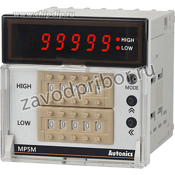 MP5M-42 100-240VAC счетчик импульсов, 72х72мм, вход PNP/NPN, выход реле+NPN, 14 режимов