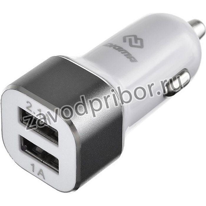 Автомобильное зар./устр. Digma DGCC-2U-3A-WG 15W 2.1A+1A 2xUSB универсальное белый