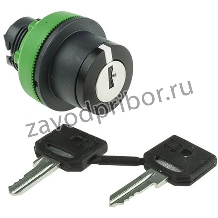 ZB5FG05D, Keylock Switch Front Element, Black, Spring Return from Right