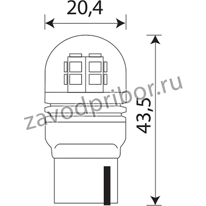 Лампа 12V T20 15SMD(2835) W3x16d 360° SUPER WHITE (2бл) 10-30V 1030T20SW112BL