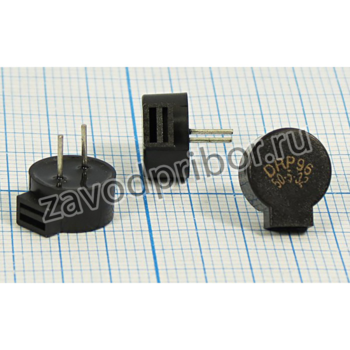 Зуммер магнитоэлектрический без генератора, 10x 5m11, напряжение 5В, сопротивление 40 Ом, частота 3.2 кГц, 2P4, DRP9650-5-3.2, DAE YOUNG