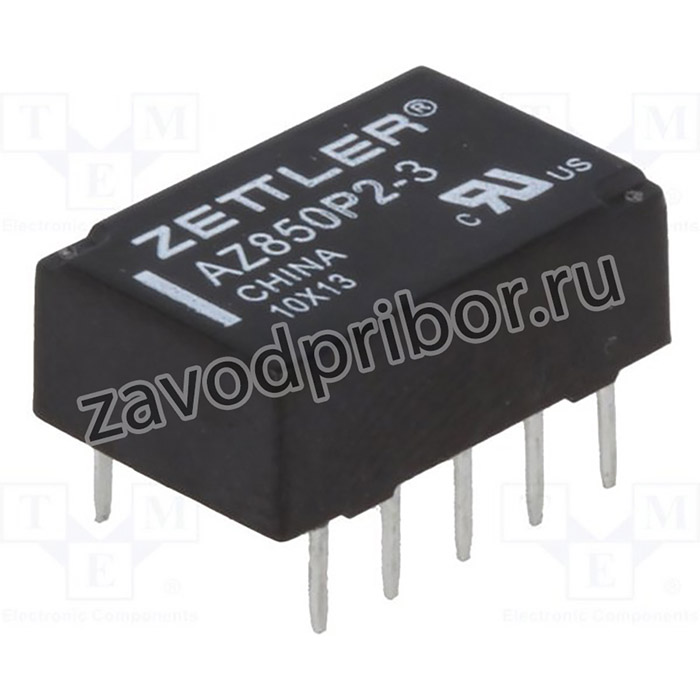 AZ850P2-3, Реле: электромагнитное, DPDT, Uобмотки: 3ВDC, 0,5A/125ВAC, 1А, 50ВА