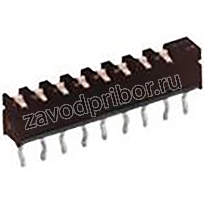 SPA10B, Switch DIP OFF ON SPST 10 Recessed Slide 0.01A 20VDC PC Pins 1000Cycles 2.54mm Thru-Hole Tube