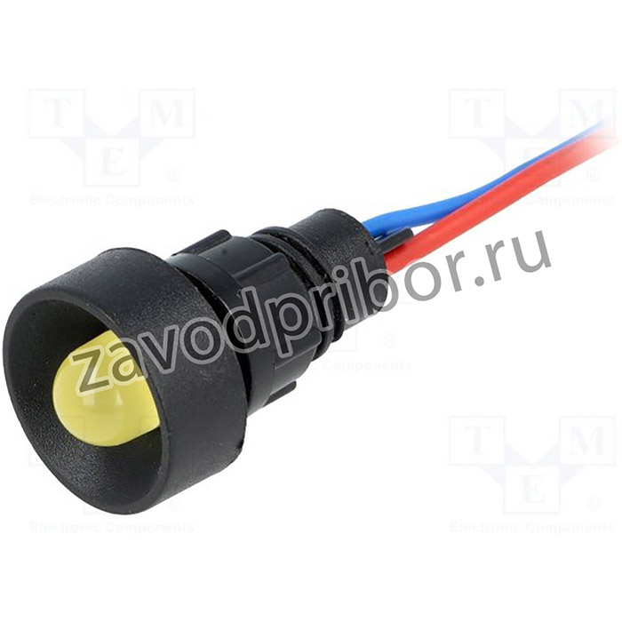 LY-D10-12AC/DC, Индикат.лампа: LED, вогнутый, 12ВDC, 12ВAC, Отв: d13мм, IP40