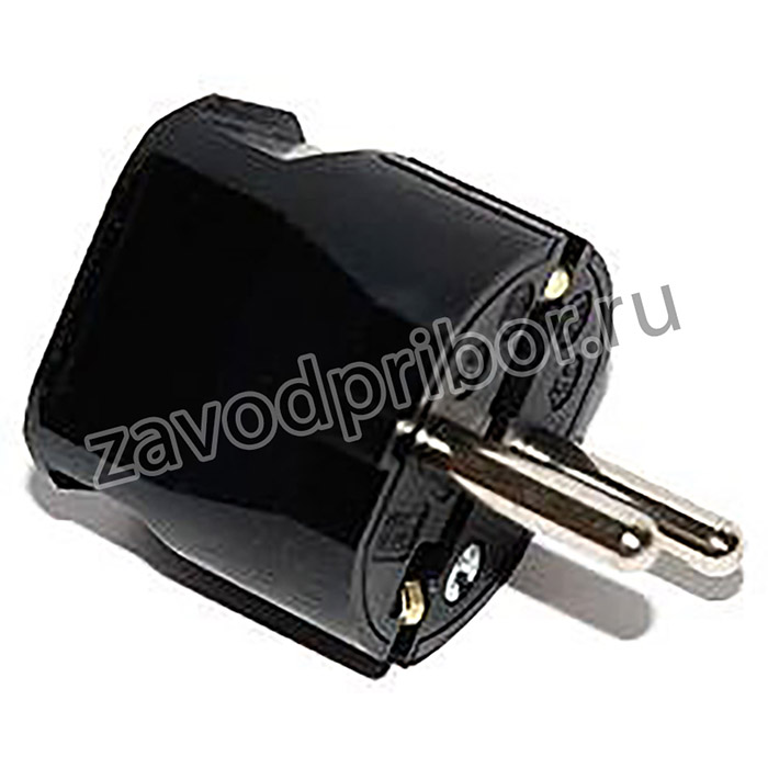 ABL Вилка термопласт 16A, 2P+E, 250V, подключение сзади (черный)