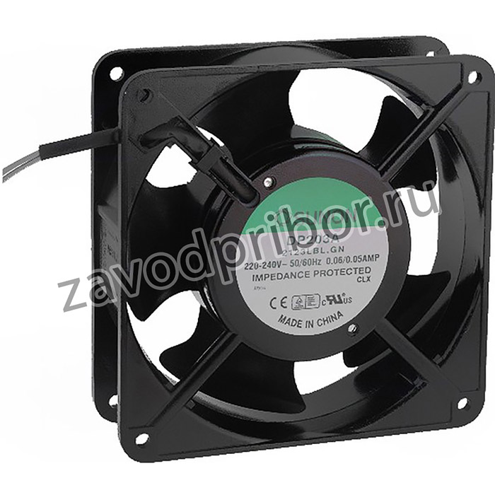 DP203A2123LBL, Вентилятор осевой, 230В AC, 120x120x38мм, подшипник качения, 122(±10%)куб.м/ч, 37дБА