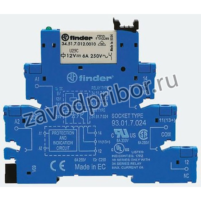 38.51.0.024.006, Реле: интерфейсное, SPDT, Uобмотки: 24ВDC, Uобмотки: 24ВAC, 6А, IP20