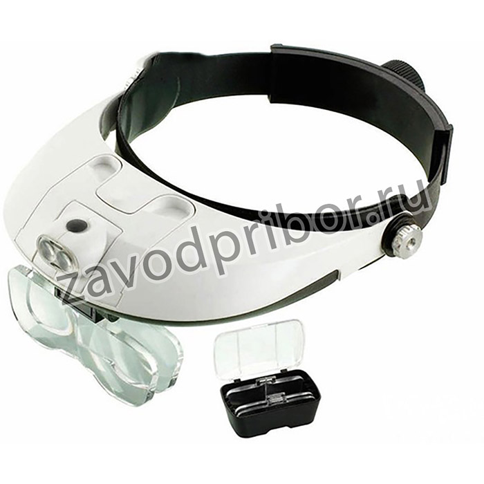 MG81001-G 1,0х1.5х2,0х2,5х3,5х лупа налобная с подсветкой, 3ААА