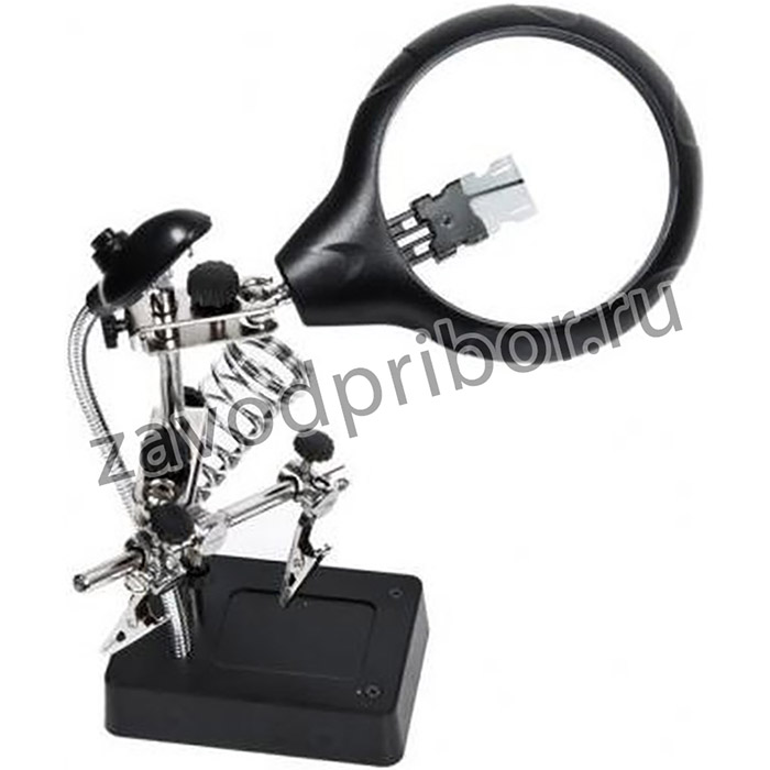 (MG16129) держатель для пайки с подсветкой и подставкой под паяльник MG16129