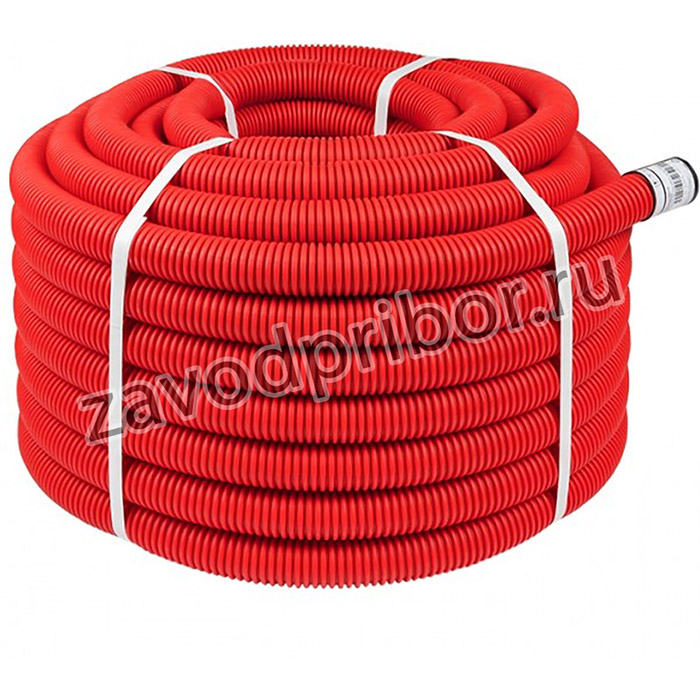 tg2st-40-50m, Труба гофрированная двустенная ПНД d 40 с зондом (50 м) красная, EKF (кратно 50)