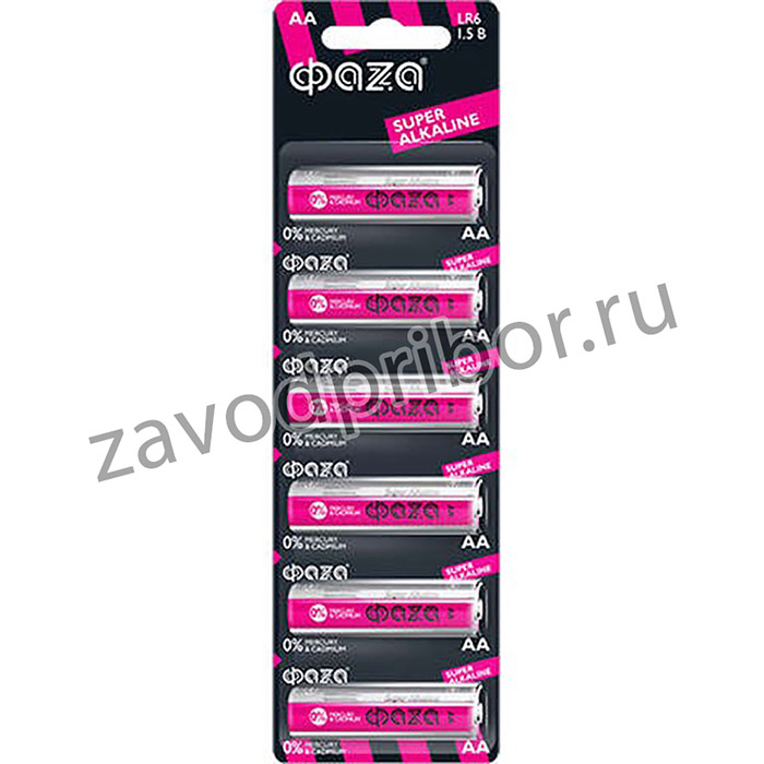 Элемент питания алкалиновый AA/LR6 1.5В Super Alkaline BL-6 (уп.6шт) ФАZА 5002043