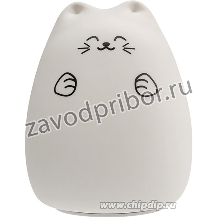 503-001, Силиконовый ночник Котик USB с 3 режимами, RGB-свечение