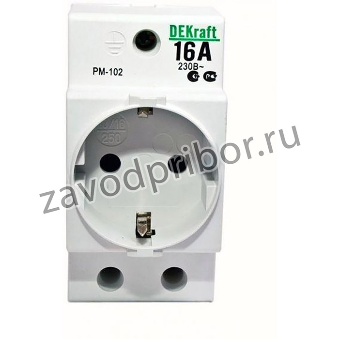 РМ-102 16А, Розетка на DIN-рейку
