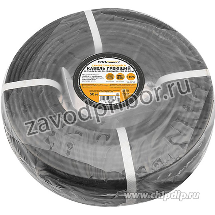 51-0216, Кабель греющий саморегулирующийся SRF30-2CR/SRL30- 2CR/SNK30-2CR экранированный, 30Вт/м, 50м PROconne