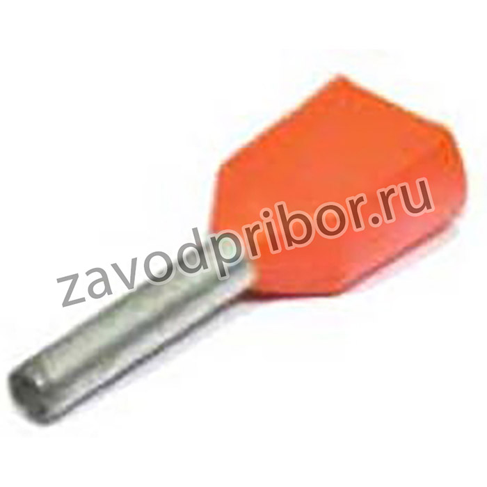 Клемма наконечник на кабель , 1,1x 8мм, 2мм, 2x 0,5мм2, обжимная, красный, LT00508*2