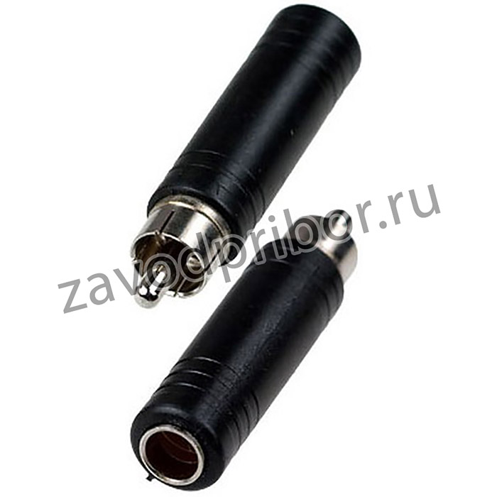 2-252, переходник RCA штекер - 6.35мм гнездо стерео пластик