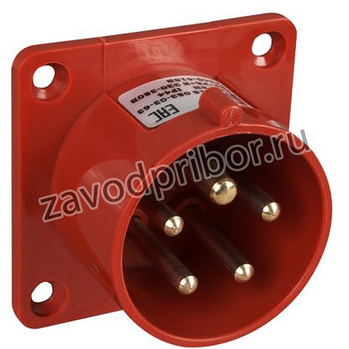 615 Вилка панельная для скрытой установки 3Р+РЕ+N 16А 380В IP44 HLT