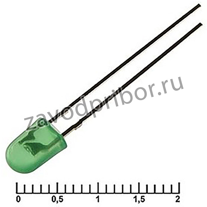 5 oval green 1800mcd 3,4v Светодиод