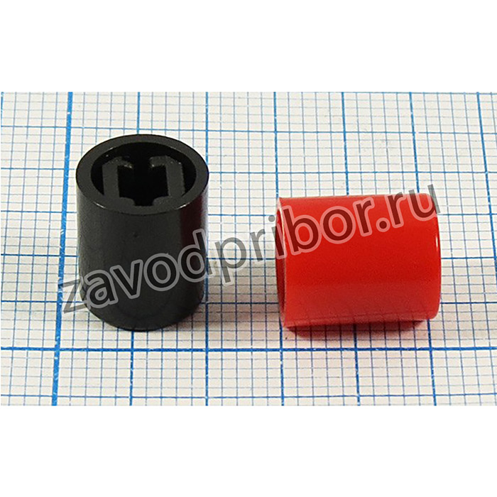 Колпачок, внутренний размер 3x3, d9x10,8, пластик, красный, TSC-4