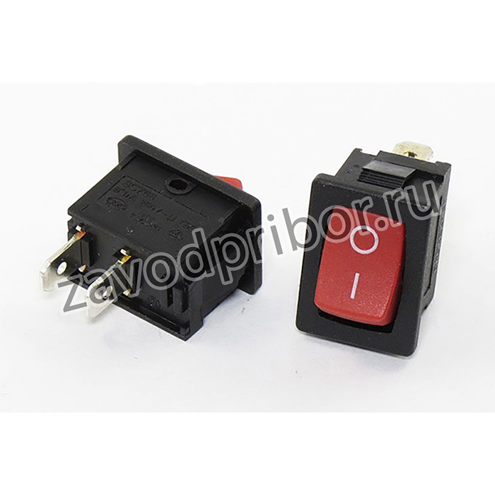 Переключатель клавишный, контакты 2T, 3А, ON-OFF, подсветка черная/красная, MRS101-C3