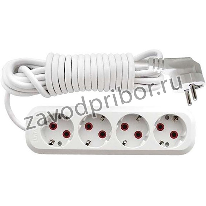 Удлинитель 4х5м с заземл. 10А IP20 У10-555 ПВС 3х0.75 UNIVersal 555-05
