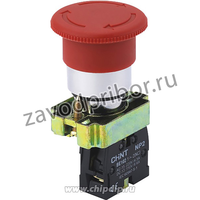 NP2-BS542 (40мм), Кнопка "грибок" с фиксацией красная ON-OFF