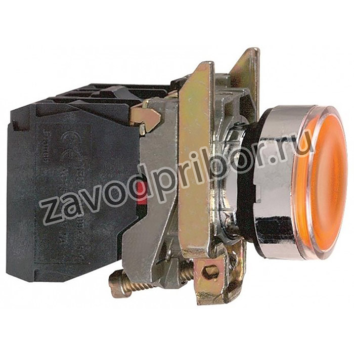 Schneider Electric XB4 Кнопка с возвратом желтая с подсветкой 24В 1НО+1НЗ