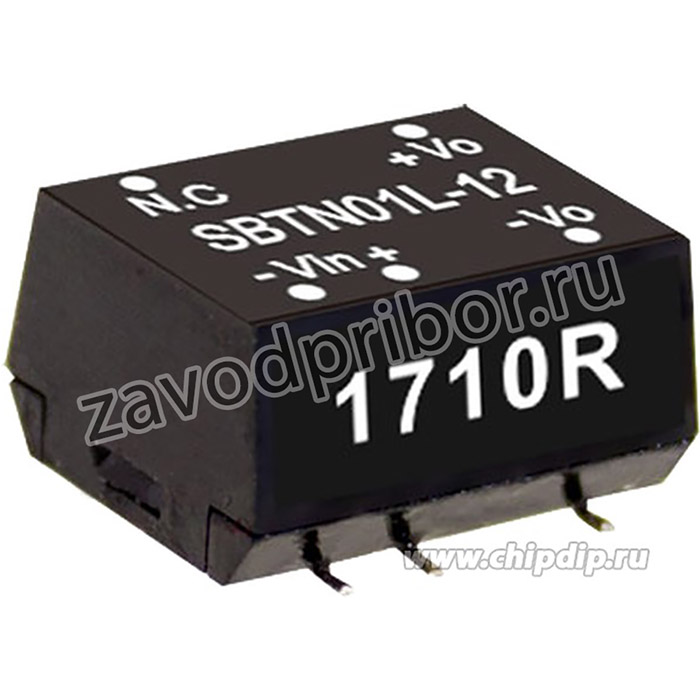 SBTN01L-05, DC-DC, 1Вт, вход 4.5:5.5В, выход 5В/20:200мА, изоляция 1500В DC, SMD (12.9х10.9Х7.1мм), -40:+90°С