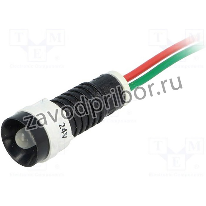LW-D5-24AC/DC, Индикат.лампа: LED, вогнутый, 24ВDC, 24ВAC, Отв: d11мм, IP40