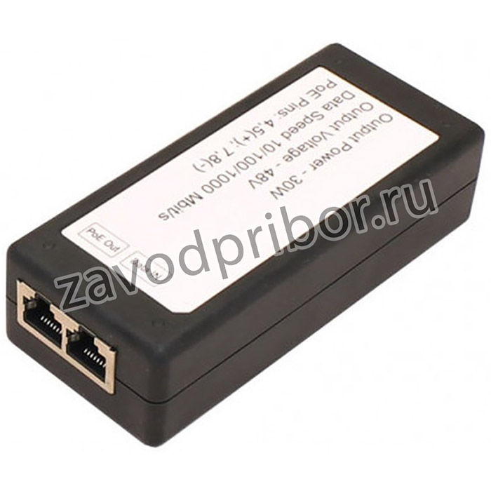 PoE-инжектор Gigabit Ethernet на 1 порт, мощностью до 30W. Совместим с PoE IEEE 802.3af/at. Мощность PoE на порт- до 30W. Напряжение PoE - 4