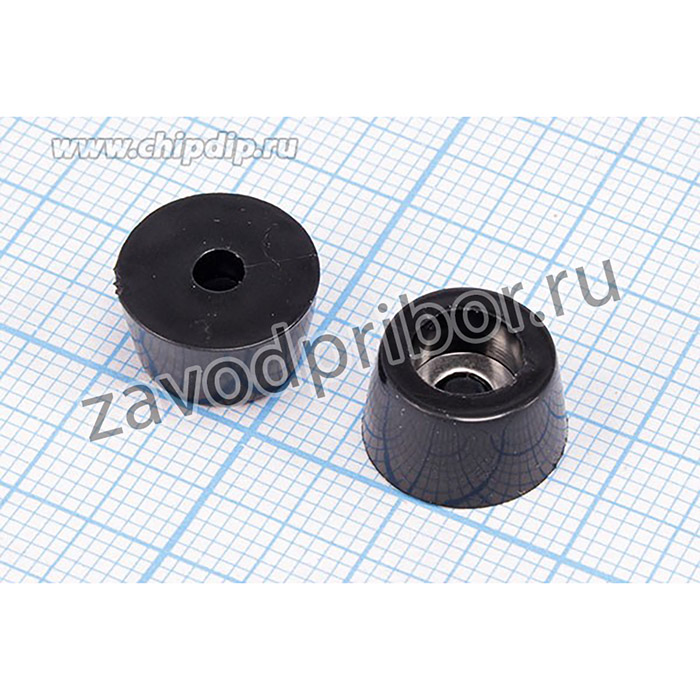 RL-SR-12x8x7, Ножка приборная коническая, армированная шайбой, _12мм, высота 7мм; № 15726 ножка прибор 12x7\h- 2,5/отв 3,0\резин\конус\