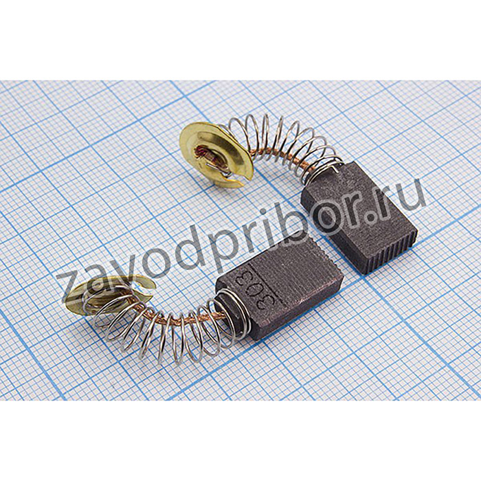 Двигатель щетка, 5,0x11x16, пружина/пятак d12, CB303; двиг щетка\ 5,0x11x16\пруж/пятак d12\\CB303\