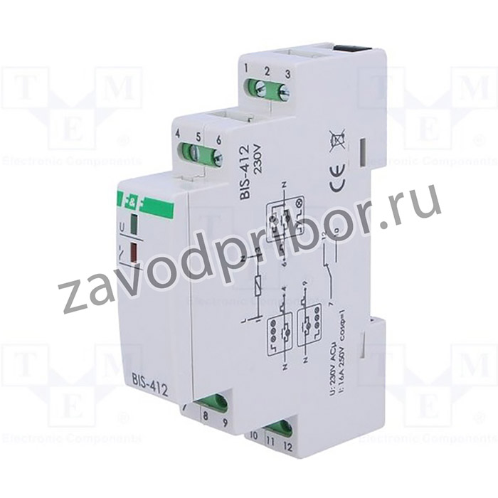 BIS-412, Реле: установочное, бистабильное, SPDT, Монтаж: DIN, 16А, -25-50°C