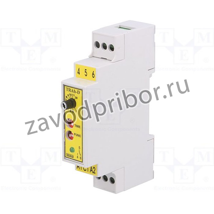 TRAH-D, Реле времени, 15с-12ч, NO, 24В DC/5A,250В AC/5A, Uпит 24ВAC, DIN