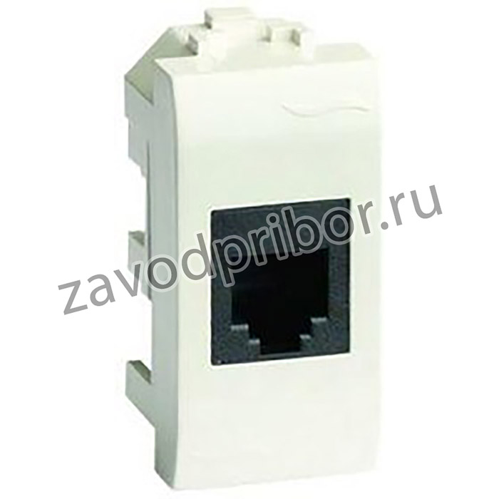 76668B, Розетка компьютерная RJ45 категория 6 экран Brava белая 1 модуль