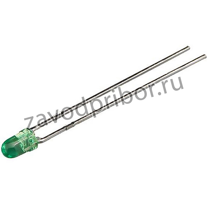 L-7104GD, Светодиод 3мм зеленый 8-32мКд 60° диффузийный
